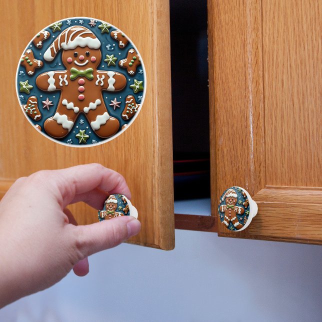 Jul Snöande Pepparkaksgubbe Knopp (Skapare uppladdad)