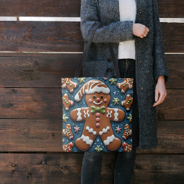 Jul Snöande Pepparkaksgubbe Tygkasse