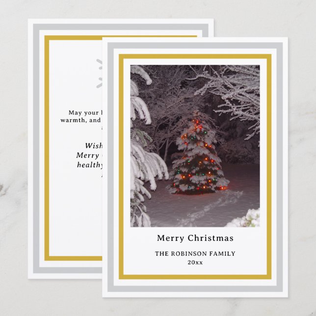 Jul Snöflinga Julgran INSERT FOTO Julkort (Fram/baksida)