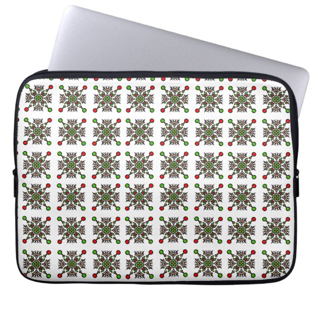 Jul Snöflinga Mandala Laptop Fodral (Framsidan)