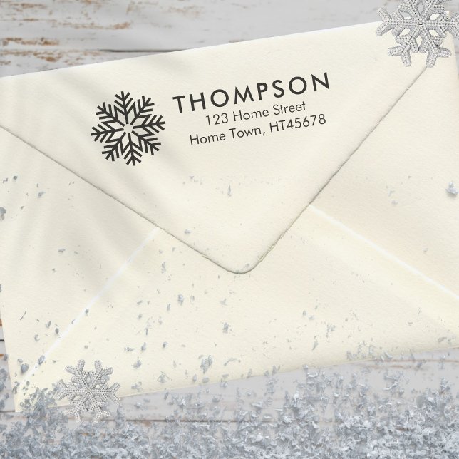 Jul Snöflinga Returadress Självfärgande Stämpel (Holiday Snowflake Return Address Self-inking Stamp)