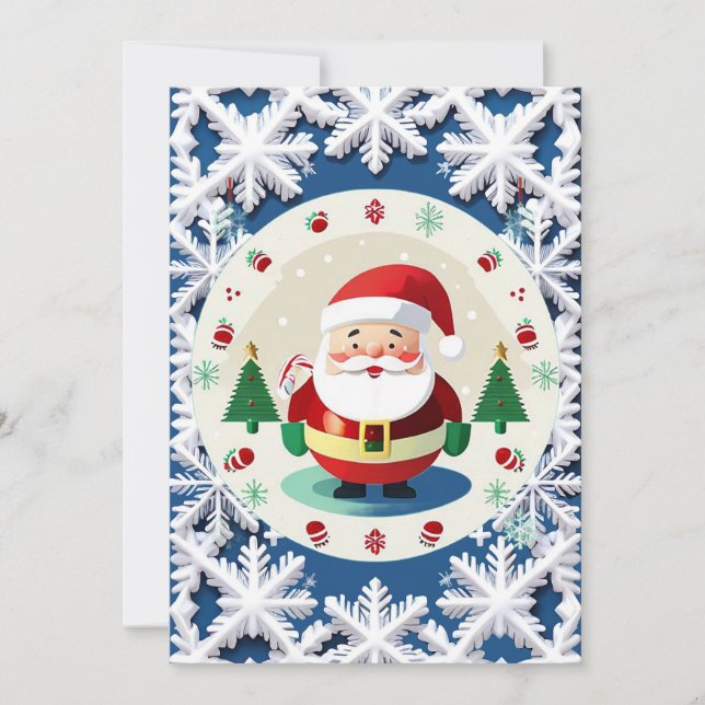 Jul Snöflingemönster Inbjudningar (Framsida)