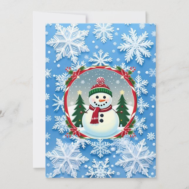 Jul Snöflingemönster Inbjudningar (Framsida)