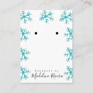 Jul Snöflingor Artisan Earring Visning Cards