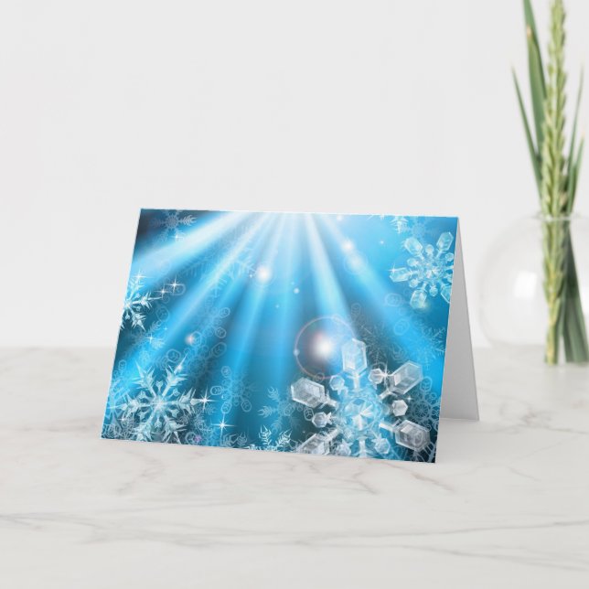 Jul snöflingor-bakgrund helgkort (Framsida)