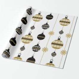 Jul Snöflingor Baubles Helgdag Gift Wrap. Presentpapper