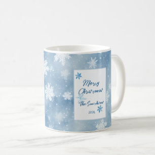 Jul Snöflingor Blå himmel Kaffemugg