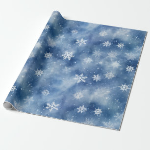Jul Snöflingor Blå himmel Presentpapper