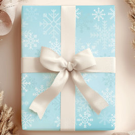 Jul Snöflingor Blå Snö Mönster Presentpapper