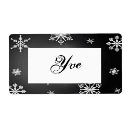 Jul Snöflingor Black och Grått Mall I Fraktsedel