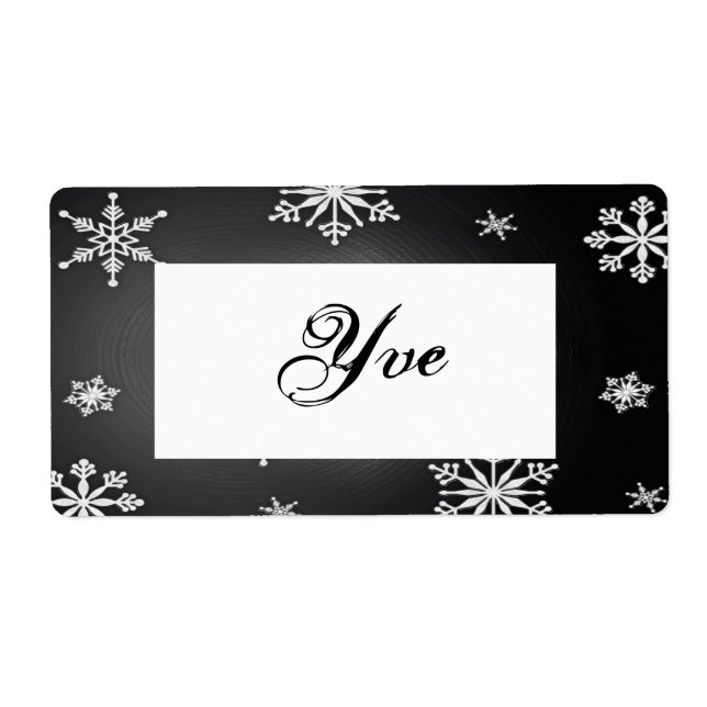 Jul Snöflingor Black och Grått Mall I Fraktsedel (Framsidan)