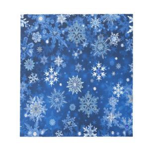Jul Snöflingor Blue och Silver Anteckningsblock