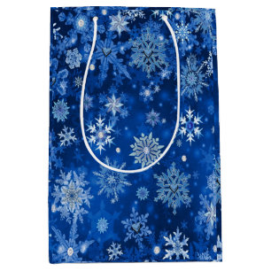 Jul Snöflingor Blue och Silver Gift Bag