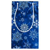 Jul Snöflingor Blue och Silver Gift Bag