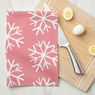 Jul Snöflingor Enkel Mönster Kökshandduk