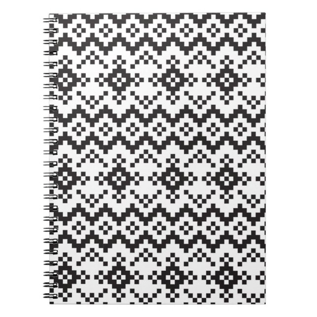 Jul Snöflingor Fair Isle Seamless Patternart Anteckningsbok (Framsidan)
