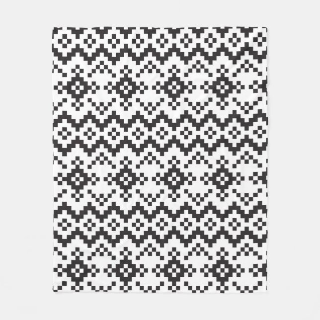 Jul Snöflingor Fair Isle Seamless Patternart Fleecefilt (Framsidan)