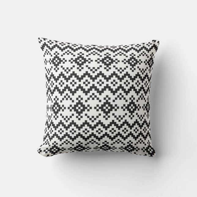 Jul Snöflingor Fair Isle Seamless Patternart Kudde (Framsida)