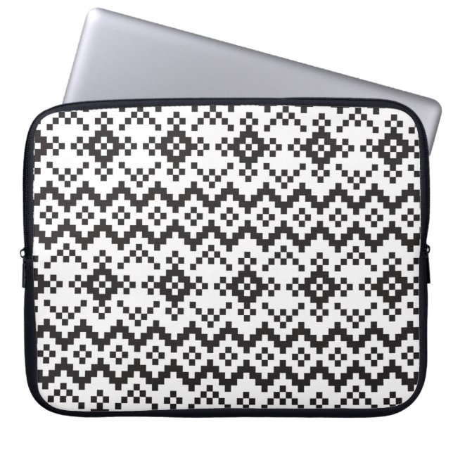 Jul Snöflingor Fair Isle Seamless Patternart Laptop Fodral (Framsidan)