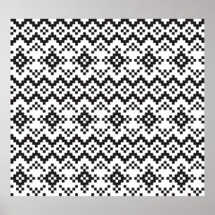 Jul Snöflingor Fair Isle Seamless Patternart Poster
