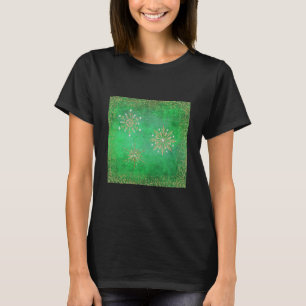 Jul Snöflingor Grön & Guld Glitter T-shirt