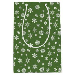 Jul snöflingor grönt och vit gift-flagga