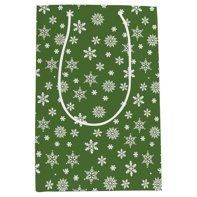 Jul snöflingor grönt och vit gift-flagga (Framsidan)