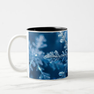 Jul Snöflingor i Blue Färg Digital Art Två-Tonad Mugg