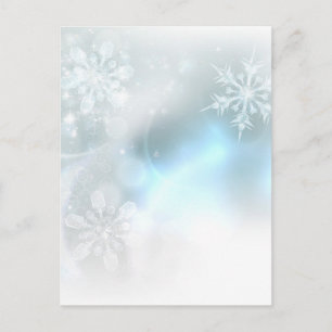 Jul Snöflingor Ice Crystals Bakgrund Helg Vykort