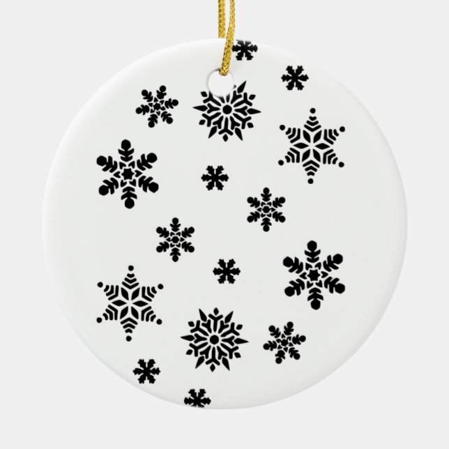 Jul Snöflingor Julgransprydnad Keramik (Framsidan)