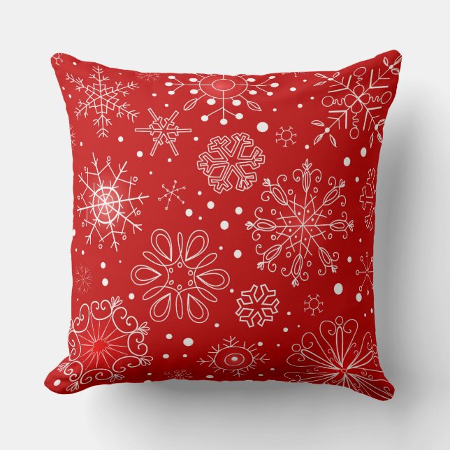 Jul Snöflingor Kastkudde Kudde (Framsida)