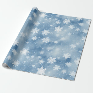 Jul Snöflingor Light Blå himmel Presentpapper