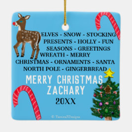 Jul Snöflingor Mini 15 Ord Puzzle Julgransprydnad Keramik