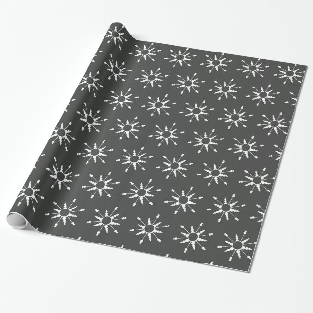 Jul Snöflingor Modernt Presentationspapper Presentpapper (Utrullad)