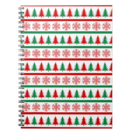 Jul Snöflingor Mönster Anteckningsbok Träd Journal