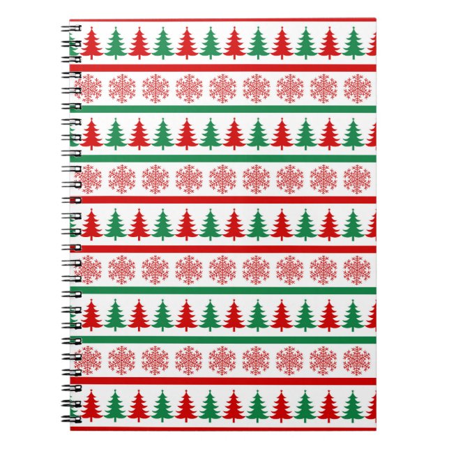 Jul Snöflingor Mönster Anteckningsbok Träd Journal (Framsidan)