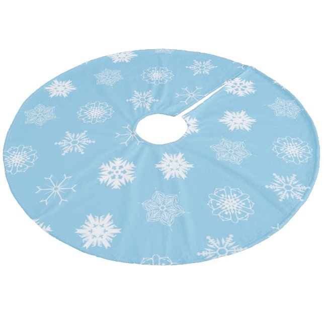 Jul snöflingor mönster Vinter Blå Julgransmatta Fleece (Vinklad)