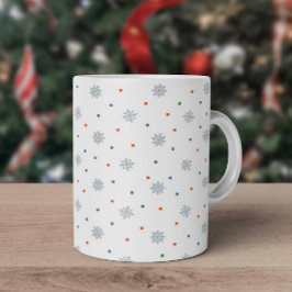 Jul snöflingor och mönster kaffemugg