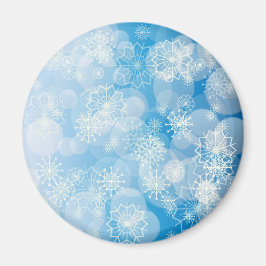 Jul snöflingor på blå bakgrund magnet