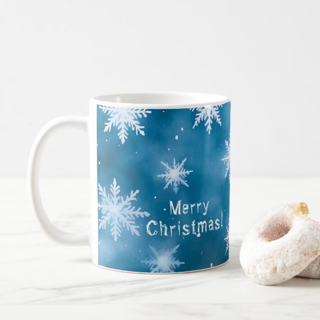 Jul snöflingor, personlig kaffemugg (Med munk)