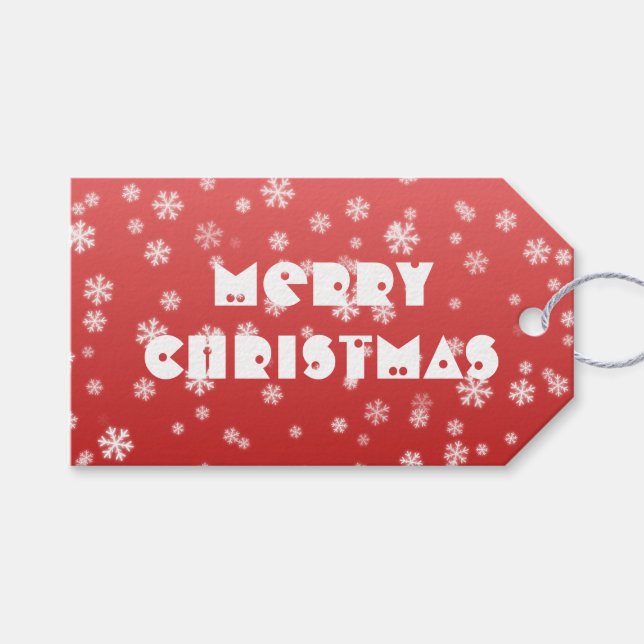 Jul Snöflingor Presentetikett (Framsidan (Horisontell))
