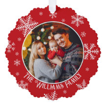 Jul Snöflingor Red Photo