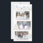 Jul Snöflingor Rosa Blue Guld Collage PHOTO Julkort<br><div class="desc">Modern dekorationskonstruktion för snöflingor i lätt pastelliserad färg; rosa, blått, vitt och guld. Lätt att redigera ett fotosamlingskort för Helgdag i familjen med GLAD HELG eller GOD JUL eller LÅT DET SNÖA. Se matchande objekt i samlingen. Skicka dem till din familj och dina vänner under julhelgen - gör underbara nyckelsaker!...</div>