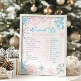 Jul snöflingor rosa eller Blue Old Wives Tales Poster