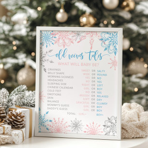 Jul snöflingor rosa eller Blue Old Wives Tales Poster