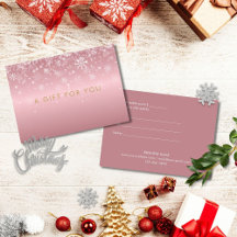 Jul Snöflingor Rose Guld Presentkort