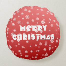 Jul Snöflingor Rund Kudde