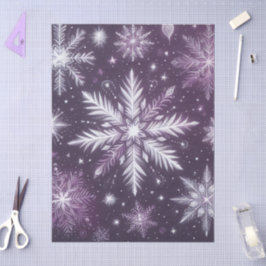 Jul Snöflingor Snö Lila White Decoupage