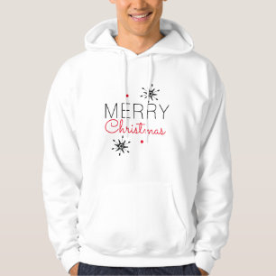 Jul Snöflingor Svarta och Röda Hoodie