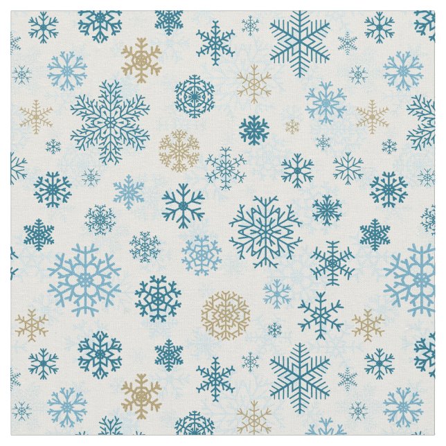 Jul Snöflingor Tyg (Närbild)